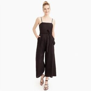 J. Crew black linen jumpsuit, size 14